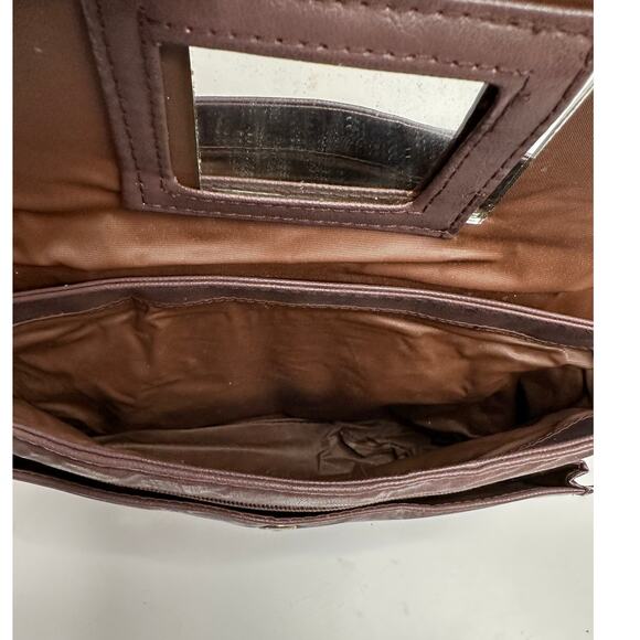 Vintage Brown Handbag Clutch with Strap - Picture 8 of 14